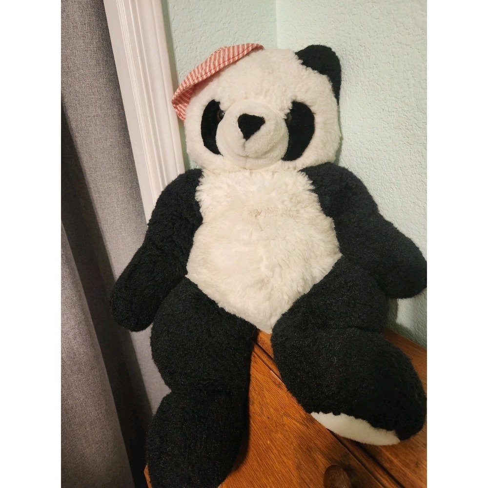Vtg Mervyns FLOPPY FRIENDS 30" Panda With Hat Stuffed‎ Plush RARE Made In Korea